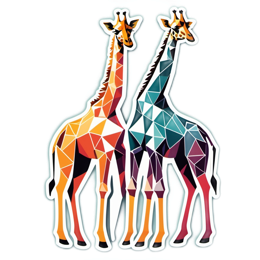 geometric giraffes SVG PNG design with clean design elements