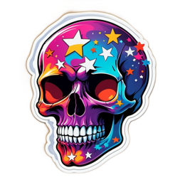 skull colorful sticker SVG PNG design with clean design elements