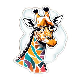 artistic giraffe sticker SVG PNG design
