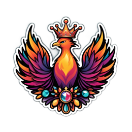 fantasy phoenix sticker SVG PNG design with clean design elements