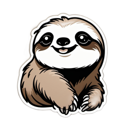 sloth cartoon SVG PNG design with clean design elements