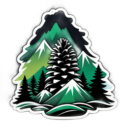pinecone mountains SVG PNG design with clean design elements