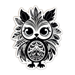 stickers owl SVG PNG design with clean design elements