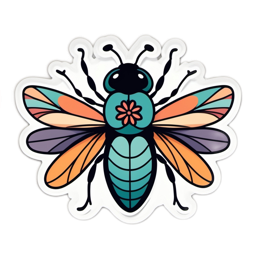 beautiful sticker bee SVG PNG design with clean design elements