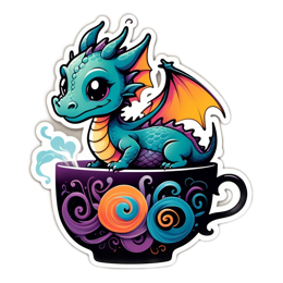 dragon tea cup SVG PNG design