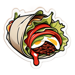 burrito toppings SVG PNG design with clean design elements