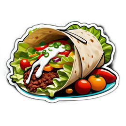 burrito vegetables SVG PNG design with clean design elements