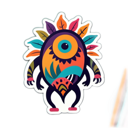 fantasy colorful monster SVG PNG design with clean design elements