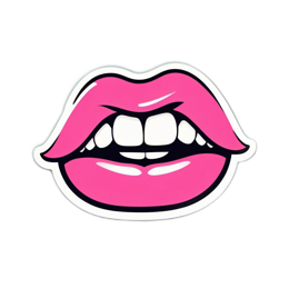 sticker lips SVG PNG design with clean design elements