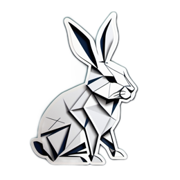 abstract rabbit SVG PNG design with clean design elements