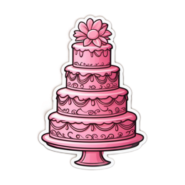 cake pink flower SVG PNG design with clean design elements, pink and red floral elements