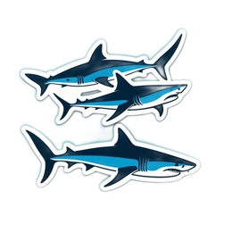 stickers sharks SVG PNG design with clean design elements