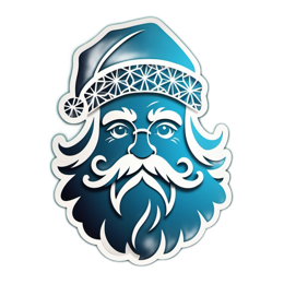 santa face decoration SVG PNG design with clean design elements