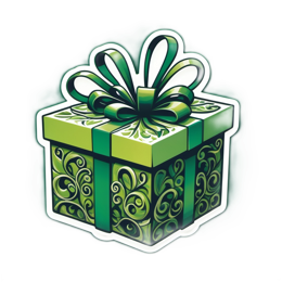 gift presentation floral SVG PNG design with green floral elements