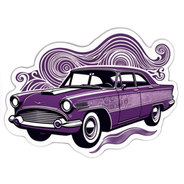 purple car vintage SVG PNG design with clean design elements