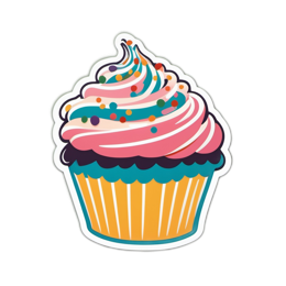 cupcake colorful sprinkles SVG PNG design