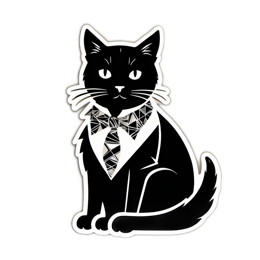 black cat suit SVG PNG design with clean design elements