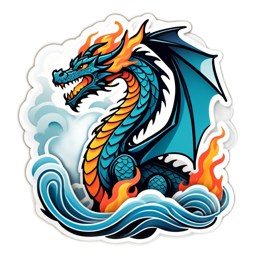 dragon fire wave SVG PNG design with clean design elements