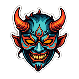 fantasy demon mask SVG PNG design with clean design elements