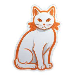 cat illustration sticker SVG PNG design with clean design elements