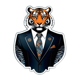 fashion tiger suit SVG PNG design