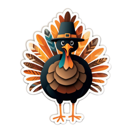 turkey stickers SVG PNG design with clean design elements