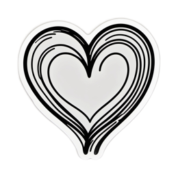 doodle heart SVG PNG design with clean design elements