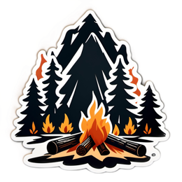 camping fires SVG PNG design with clean design elements