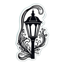 lantern swirl floral SVG PNG design with black and white floral elements