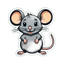 cartoon mouse playful SVG PNG design with clean design elements