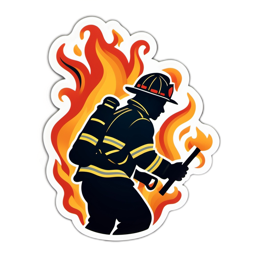 firefighter flaming SVG PNG design with clean design elements