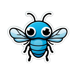 sticker cute bluebee SVG PNG design with clean design elements