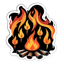 campfire flames SVG PNG design with clean design elements