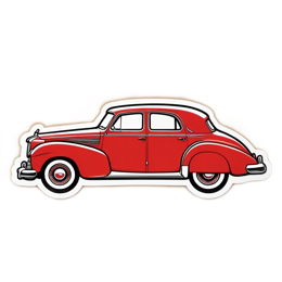 car red sticker SVG PNG design with clean design elements