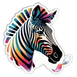 artistic zebra sticker SVG PNG design with clean design elements