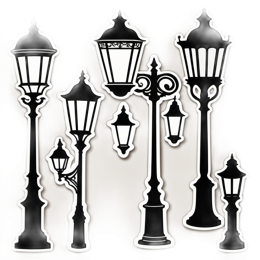 lanterns black white SVG PNG design with clean design elements