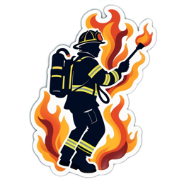 firefighter flames SVG PNG design with clean design elements