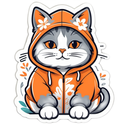 cute sticker cat SVG PNG design