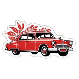 red car flora SVG PNG design with clean design elements