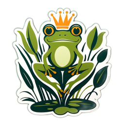 frog royalty SVG PNG design with clean design elements