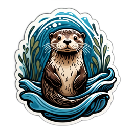 fantasy otter SVG PNG design with clean design elements