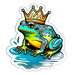 frog crown water SVG PNG design