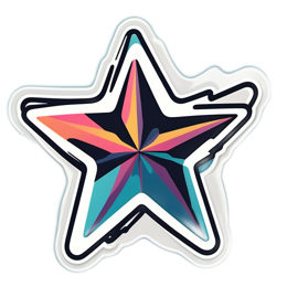sticker star SVG PNG design with clean design elements