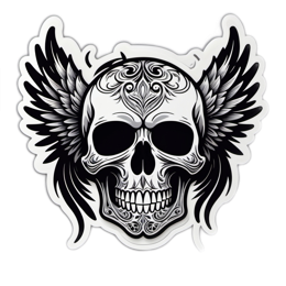 skull wings SVG PNG design with clean design elements