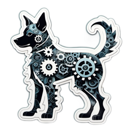 futuristic dog gears SVG PNG design with clean design elements