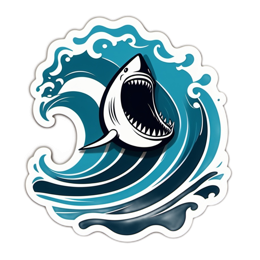 ocean shark SVG PNG design with clean design elements