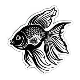 fish black white SVG PNG design with clean design elements
