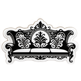 black white sofa SVG PNG design with clean design elements