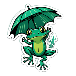 frog umbrella SVG PNG design with clean design elements