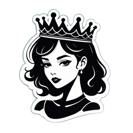 sticker princess SVG PNG design with clean design elements
